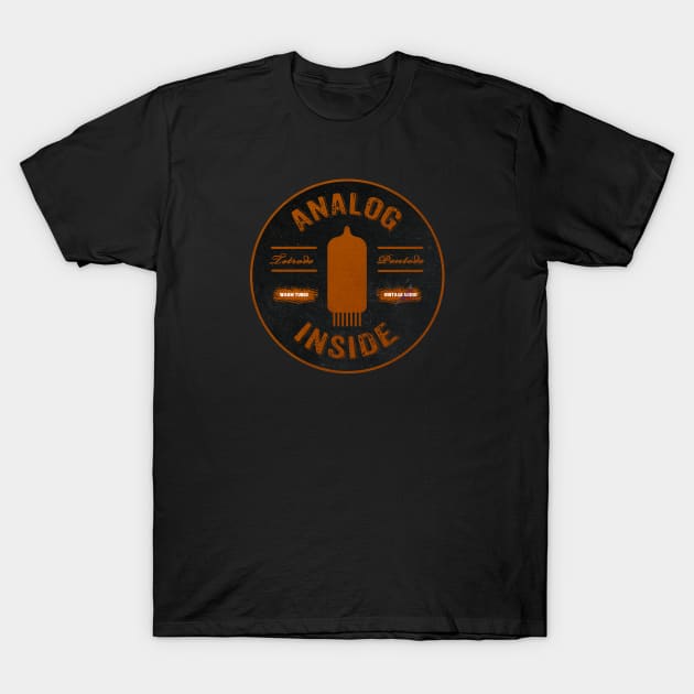 Analog Inside Retro Tubes Badge T-Shirt by Analog Designs